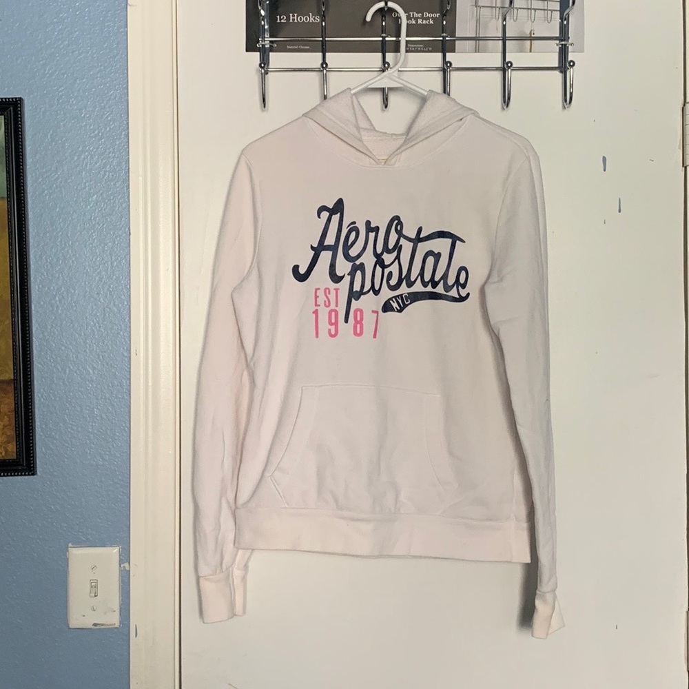 White Long Sleeve Jacket With Hoodie